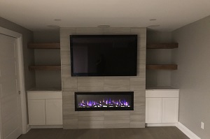 electric fireplace basement burlington